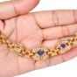 Estate Circa 1980s Diamond Sapphire 18k Gold Choker Necklace