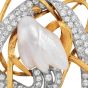 Estate GIA Natural Baroque Pearl 6.24cts Diamond 14K Gold Brooch|Dover Jewelry|