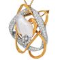 Estate GIA Natural Baroque Pearl 6.24cts Diamond 14K Gold Brooch|Dover Jewelry|