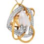 Estate GIA Natural Baroque Pearl 6.24cts Diamond 14K Gold Brooch|Dover Jewelry|