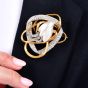 Estate GIA Natural Baroque Pearl 6.24cts Diamond 14K Gold Brooch|Dover Jewelry|