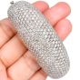 Estate 39.50cts Diamond 18K Gold Dome Cuff Statement Bracelet-Dover Jewelry