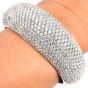 Estate 39.50cts Diamond 18K Gold Dome Cuff Statement Bracelet-Dover Jewelry