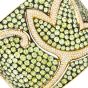 Estate  Wide Peridot Diamond 18K Gold Wide Cuff Bangle Bracelet 