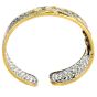 Estate  Wide Peridot Diamond 18K Gold Wide Cuff Bangle Bracelet 