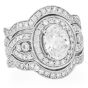  GIA F-VS2 Oval Diamond Gold Cocktail Engagement Ring