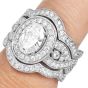  GIA F-VS2 Oval Diamond Gold Cocktail Engagement Ring