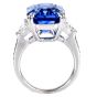 Sri Lanka Ceylon No Heat 14.58ct Sapphire Diamond 18K Ring-Dover Jewelry