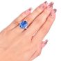 Sri Lanka Ceylon No Heat 14.58ct Sapphire Diamond 18K Ring-Dover Jewelry
