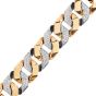 Estate Wide Diamond Curb Link 18K Yellow Gold Bracelet