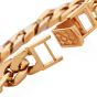 Estate Wide Diamond Curb Link 18K Yellow Gold Bracelet