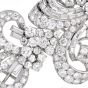Estate Art Deco 15.00 Carats  Diamond Platinum Double Clip Brooch