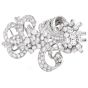 Estate Art Deco 15.00 Carats  Diamond Platinum Double Clip Brooch