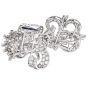 Estate Art Deco 15.00 Carats  Diamond Platinum Double Clip Broochy