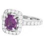 GIA No Heat Kashmir-Azad Pink Sapphire Cushion Cut 18K Engagement Ring|Dover jewelry|