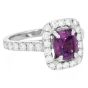 GIA No Heat Kashmir-Azad Pink Sapphire Cushion Cut 18K Engagement Ring|Dover jewelry|