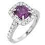 GIA No Heat Kashmir-Azad Pink Sapphire Cushion Cut 18K Engagement Ring|Dover jewelry|
