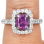 GIA No Heat Kashmir-Azad Pink Sapphire Cushion Cut 18K Engagement Ring|Dover jewelry|
