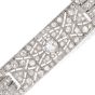 Vintage Art Deco 14.75cts Diamond Platinum Wide Link Bracelet 
