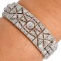 Vintage Art Deco 14.75cts Diamond Platinum Wide Link Bracelet 