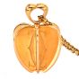 CARTIER 18k Yellow Gold Double C Apple Heart Pendant