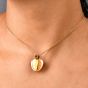 CARTIER 18k Yellow Gold Double C Apple Heart Pendant
