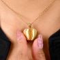 CARTIER 18k Yellow Gold Double C Apple Heart Pendant