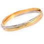 Cartier 18K Triple Tone Gold Interlocking 3 Trinity Bangle Bracelet-Dover Jewelry