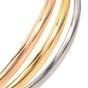 Cartier 18K Triple Tone Gold Interlocking 3 Trinity Bangle Bracelet-Dover Jewelry