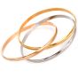 Cartier 18K Triple Tone Gold Interlocking 3 Trinity Bangle Bracelet-Dover Jewelry