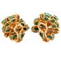 Vintage Diamond Turquoise 18K Gold Grape Vine Motif Earrings-Dover Jewelry