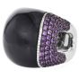 Estate Designer Diamond Onyx Amethyst 18k gold Cocktail Ring