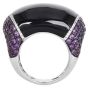 Estate Designer Diamond Onyx Amethyst 18k gold Cocktail Ring