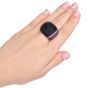 Estate Designer Diamond Onyx Amethyst 18k gold Cocktail Ring