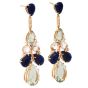 Sapphire Green Amethyst Diamond 18k Gold Chandelier Earrings