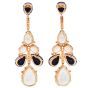 Sapphire Green Amethyst Diamond 18k Gold Chandelier Earrings