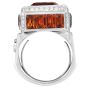Estate Fani Italian Asscher Citrine Diamond 18k Gold Cocktail Ring