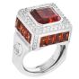 Estate Fani Italian Asscher Citrine Diamond 18k Gold Cocktail Ring