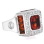 Estate Fani Italian Asscher Citrine Diamond 18k Gold Cocktail Ring