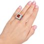 Estate Fani Italian Asscher Citrine Diamond 18k Gold Cocktail Ring