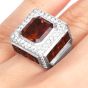 Estate Fani Italian Asscher Citrine Diamond 18k Gold Cocktail Ring