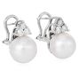 Classic 11mm Pearl Diamond 18K White Gold  Clip On Earrings