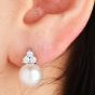 Classic 11mm Pearl Diamond 18K White Gold  Clip-On Earrings
