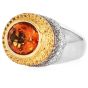 Yellow Sapphire Citrine Fancy diamond Gold Large Cocktail Ring-Dover jewelry