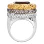 Yellow Sapphire Citrine Fancy diamond Gold Large Cocktail Ring-Dover jewelry