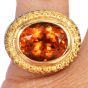 Yellow Sapphire Citrine Fancy diamond Gold Large Cocktail Ring-Dover jewelry