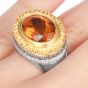 Yellow Sapphire Citrine Fancy diamond Gold Large Cocktail Ring-Dover jewelry