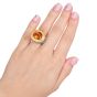 Yellow Sapphire Citrine Fancy diamond Gold Large Cocktail Ring-Dover jewelry