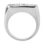 Vintage Diamond Platinum Signet Style Engagement Ring |Dover Jewelry|