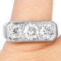 Vintage Diamond Platinum Signet Style Engagement Ring|Dover Jewelry|